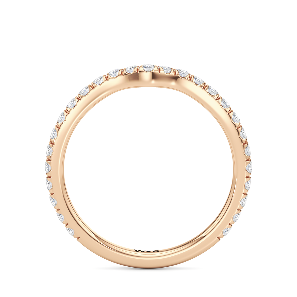 The Tulip Whisper Diamond Wedding Band with 18KT Rose Gold Cut Diamond in 14KT Rose Gold view 2
