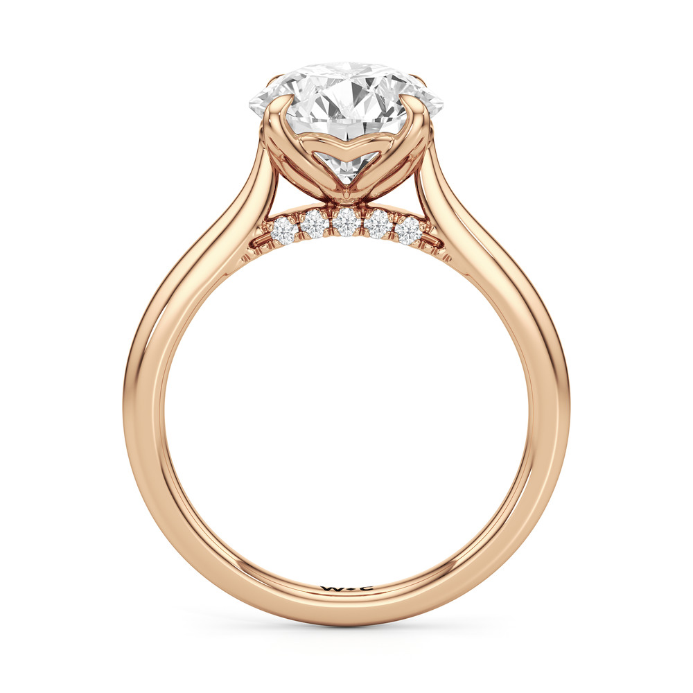 The Tulip Whisper Ring with Round Cut Diamond in 14KT Rose Gold view 4
