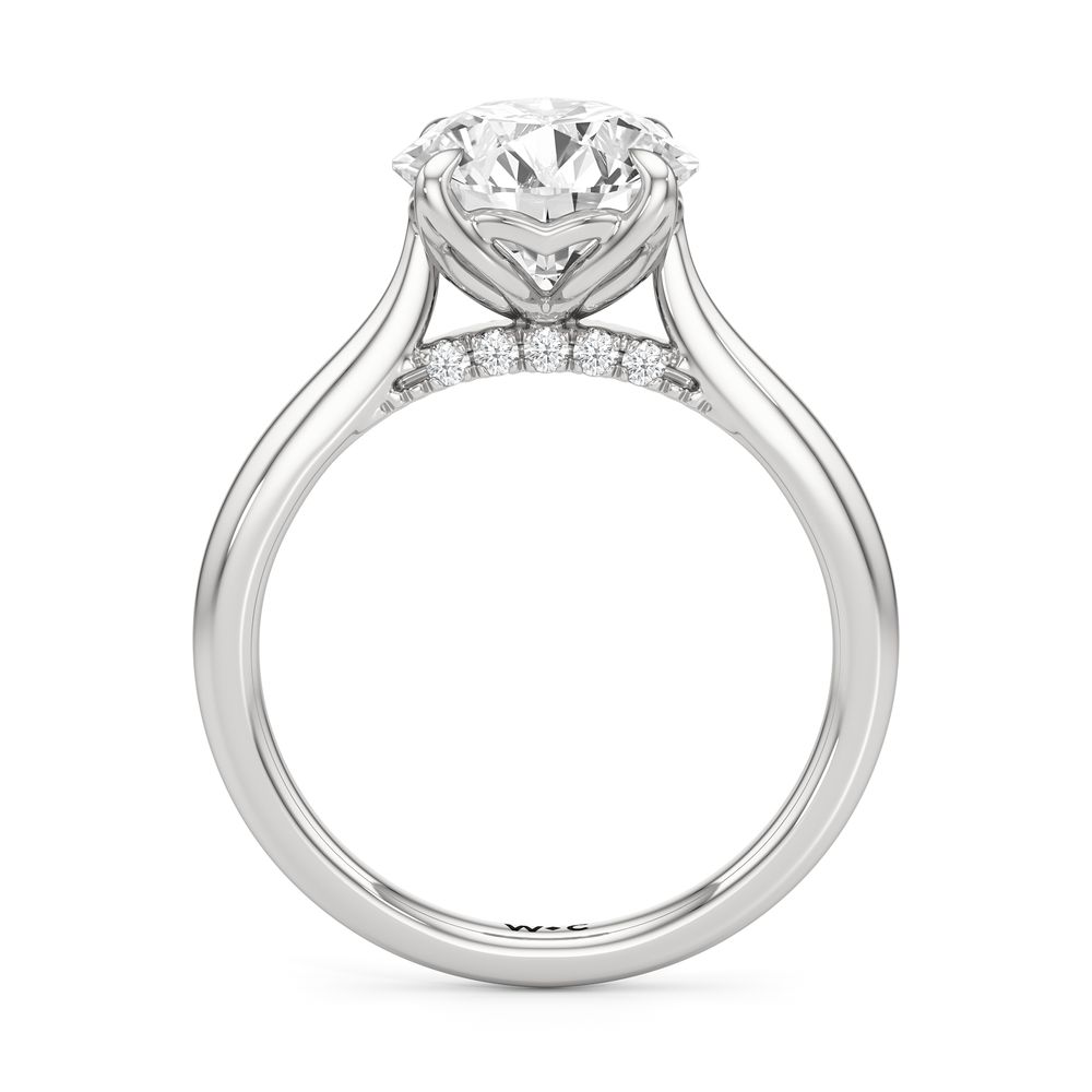 The Tulip Whisper Ring with Round Cut Diamond in 14KT Platinum view 4
