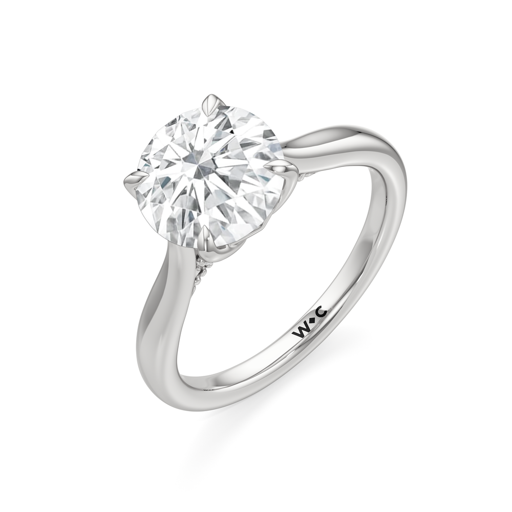 The Tulip Whisper Ring with Round Cut Diamond in 14KT Platinum view 5
