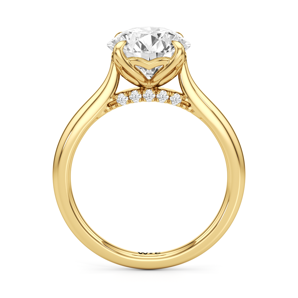 The Tulip Whisper Ring with Round Cut Diamond in 14KT Yellow Gold view 4
