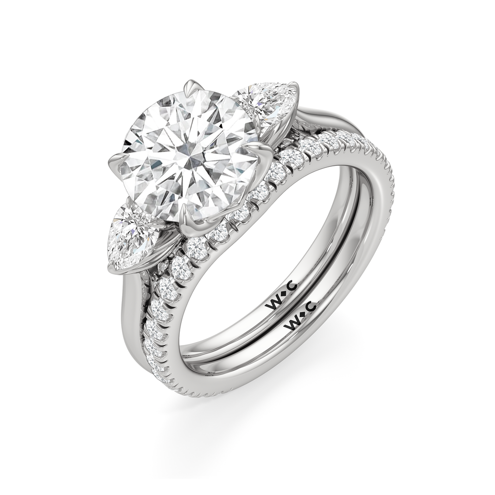 The Tulip Trilogy Ring with Oval Cut Diamond in 14KT Platinum view 5
