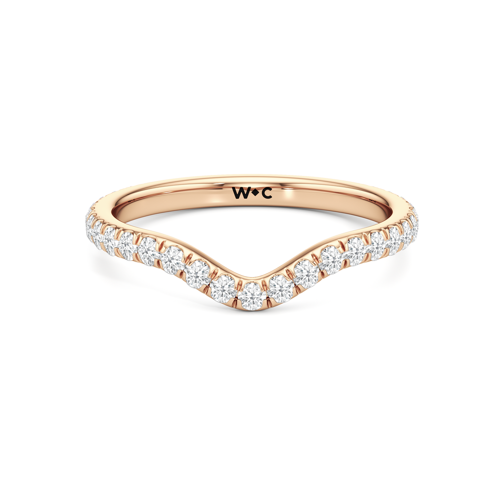 The Tulip Grande Diamond Wedding Band with 18KT Rose Gold Cut Diamond in 14KT Rose Gold view 1
