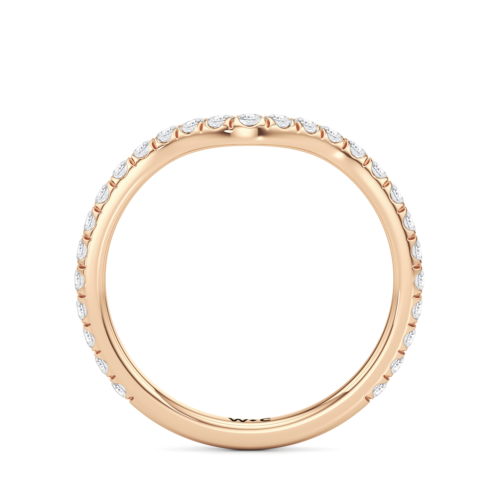 The Tulip Grande Diamond Wedding Band with 18KT Rose Gold Cut Diamond in 14KT Rose Gold view 2

