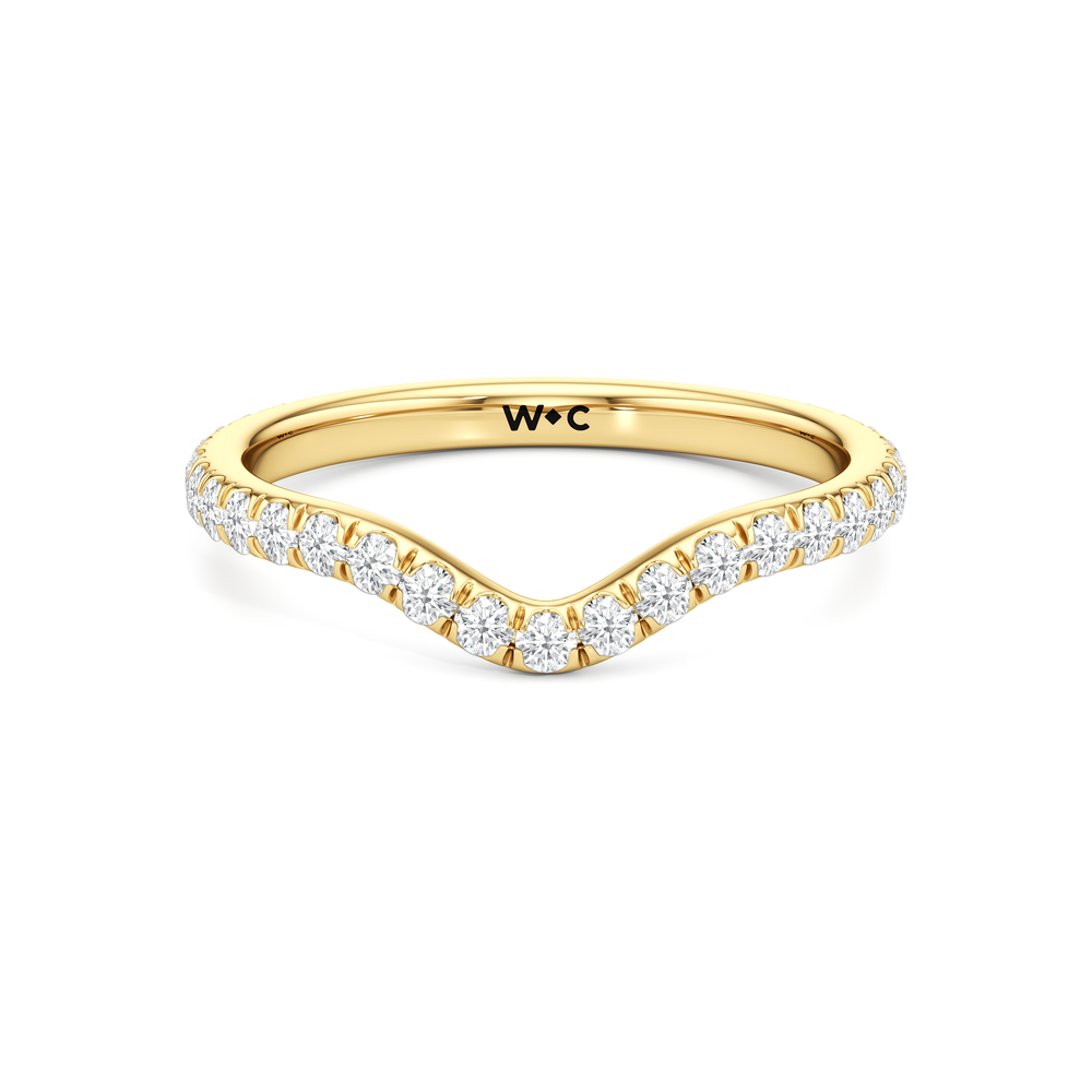 The Tulip Grande Diamond Wedding Band with 18KT Yellow Gold Cut Diamond in 14KT Yellow Gold view 1
