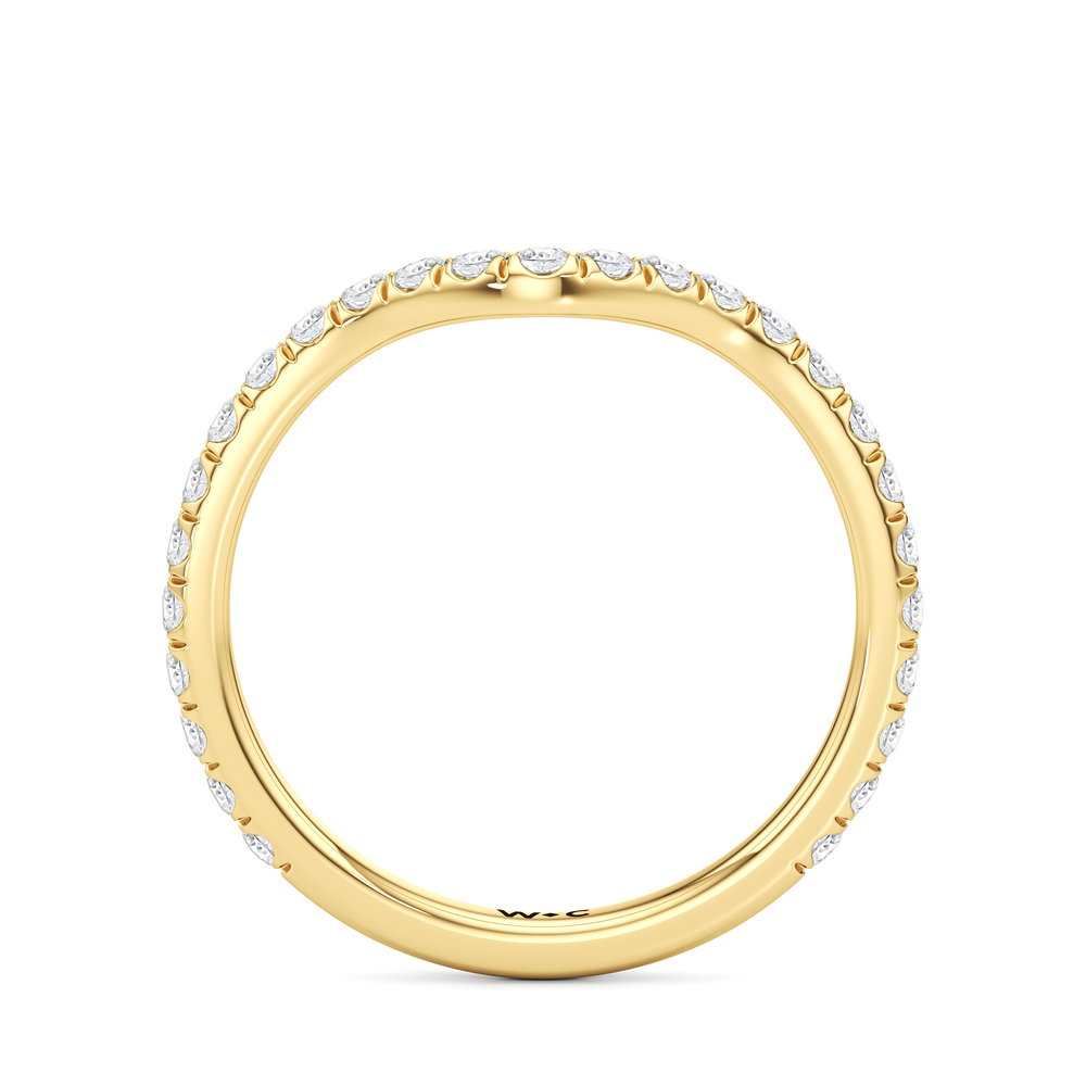 The Tulip Grande Diamond Wedding Band with 18KT Yellow Gold Cut Diamond in 14KT Yellow Gold view 2
