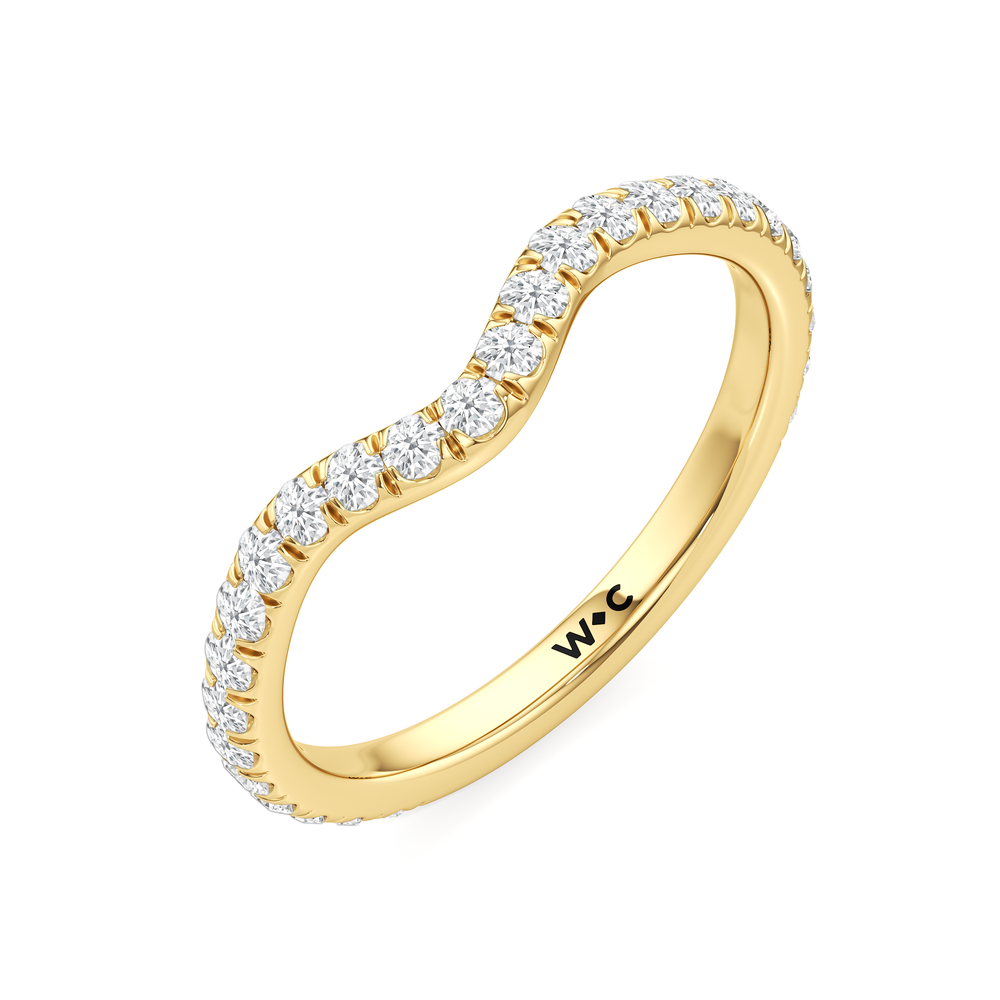 The Tulip Grande Diamond Wedding Band with 18KT Yellow Gold Cut Diamond in 14KT Yellow Gold view 4
