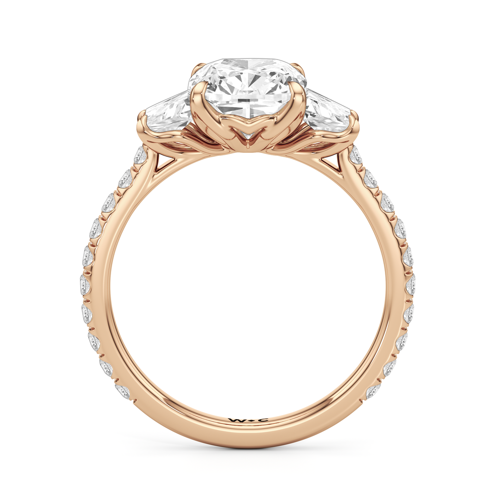 The Tulip Grande Ring with Elongated Cushion Cut Diamond in 14KT Rose Gold view 4
