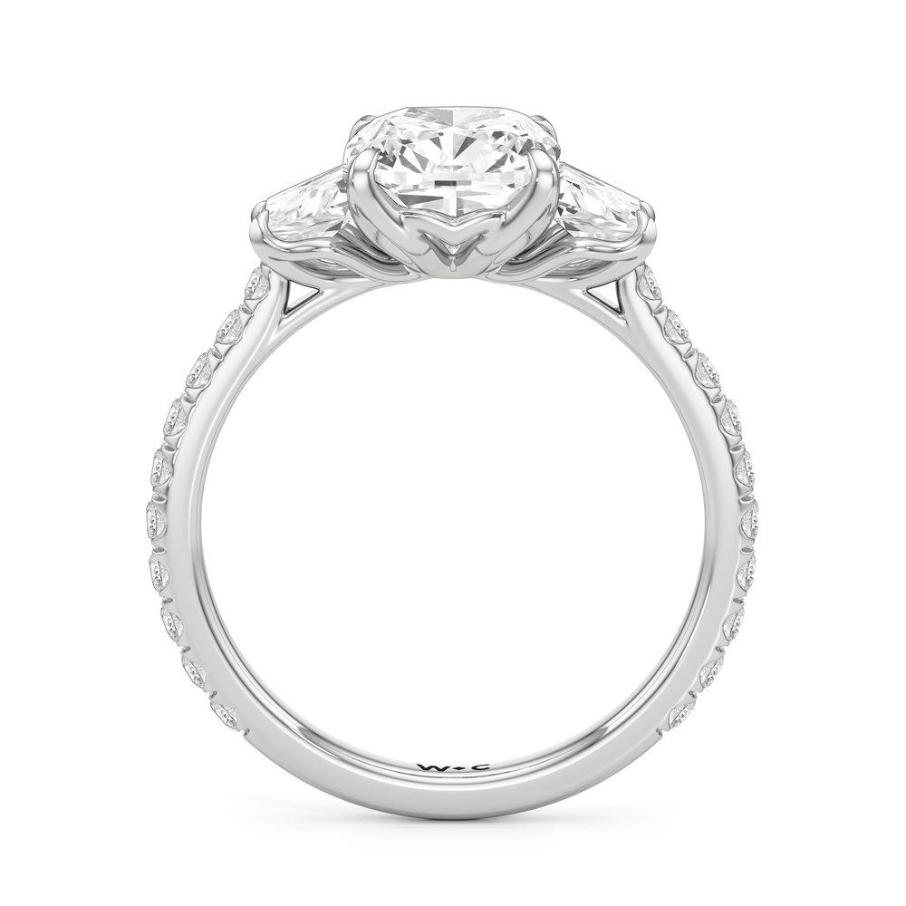 The Tulip Grande Ring with Elongated Cushion Cut Diamond in 14KT Platinum view 4
