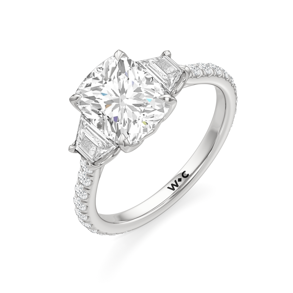 The Tulip Grande Ring with Elongated Cushion Cut Diamond in 14KT Platinum view 5
