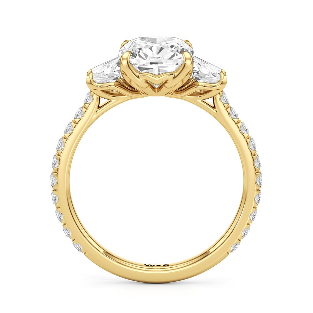 The Tulip Grande Ring with Elongated Cushion Cut Diamond in 14KT Yellow Gold view 4
