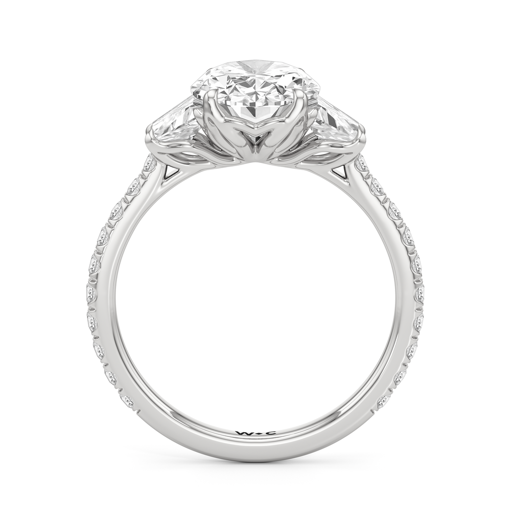 The Tulip Grande Ring with Oval Cut Diamond in 14KT Platinum view 4
