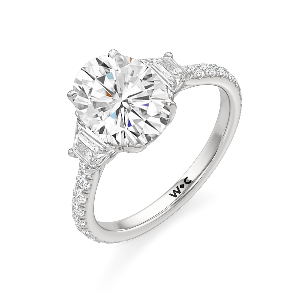 The Tulip Grande Ring with Oval Cut Diamond in 14KT Platinum view 5
