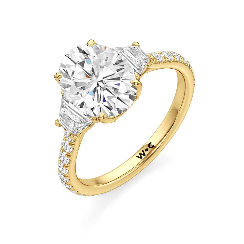 The Tulip Grande Ring with Oval Cut Diamond in 14KT Yellow Gold view 5
