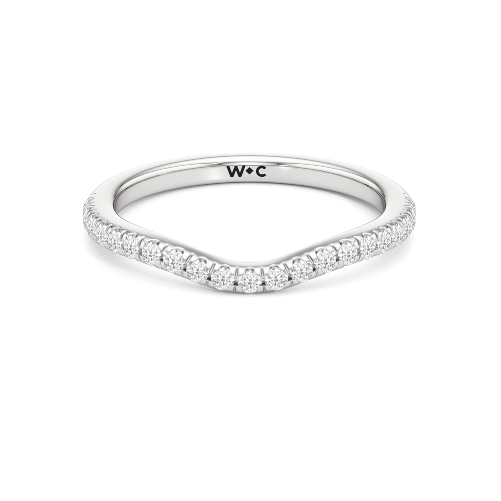 The Windsor Three Stone Trillion Diamond Wedding Band with Platinum Cut Diamond in 14KT Platinum view 1
