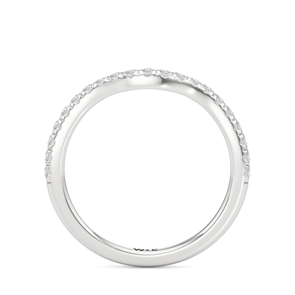 The Windsor Three Stone Trillion Diamond Wedding Band with Platinum Cut Diamond in 14KT Platinum view 2
