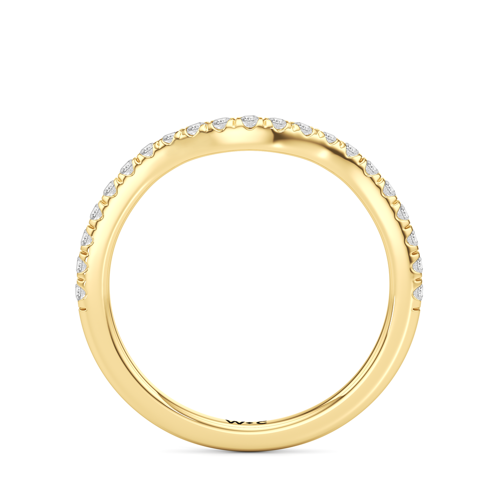 The Windsor Three Stone Trillion Diamond Wedding Band with 18KT Yellow Gold Cut Diamond in 14KT Yellow Gold view 2
