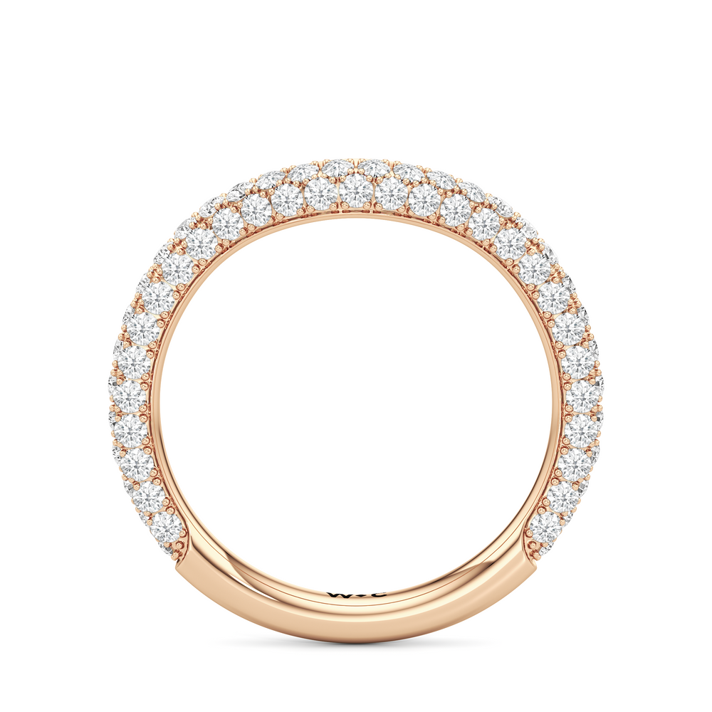 The Windsor Trapezoid Three Stone Diamond Wedding Band with 18KT Rose Gold Cut Diamond in 14KT Rose Gold view 5
