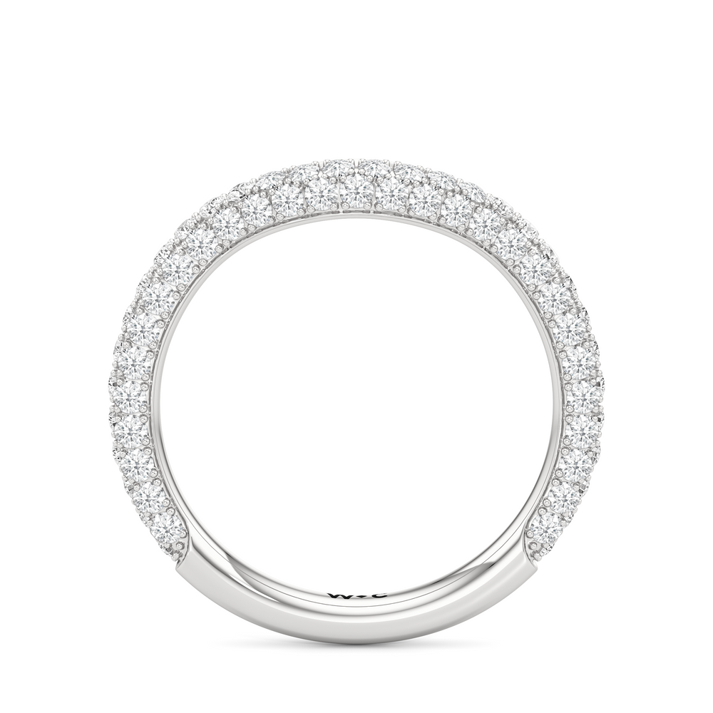 The Windsor Trapezoid Three Stone Diamond Wedding Band with Platinum Cut Diamond in 14KT Platinum view 5
