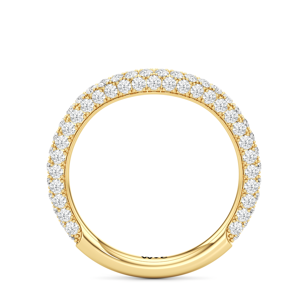 The Windsor Trapezoid Three Stone Diamond Wedding Band with 18KT Yellow Gold Cut Diamond in 14KT Yellow Gold view 5
