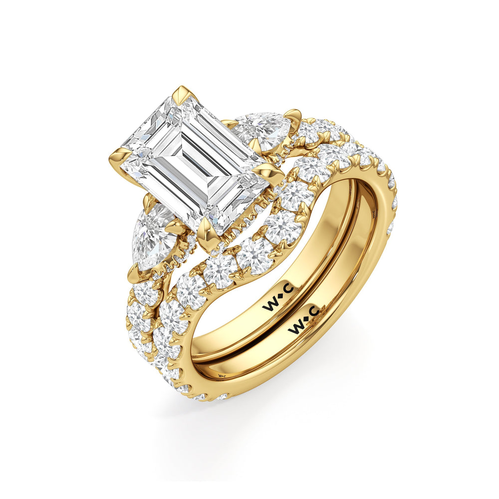 Elan Pear Engagement Ring with Cushion Cut Diamond in 14KT Yellow Gold view 6
