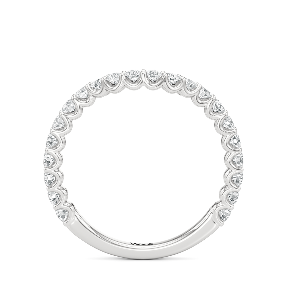 Arc Pear Diamond Wedding Band with Platinum Cut Diamond in 14KT Platinum view 4
