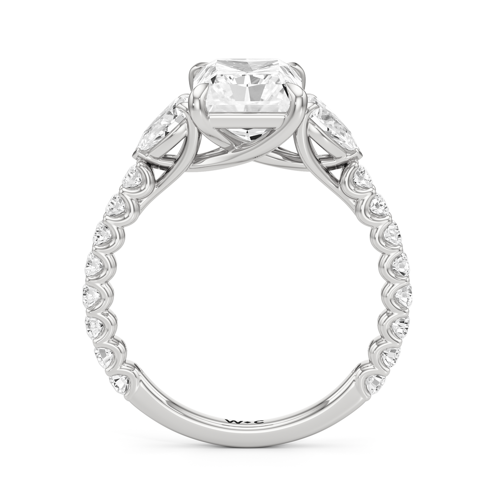 Arc Pear Engagement Ring with Radiant Cut Diamond in 14KT Platinum view 4
