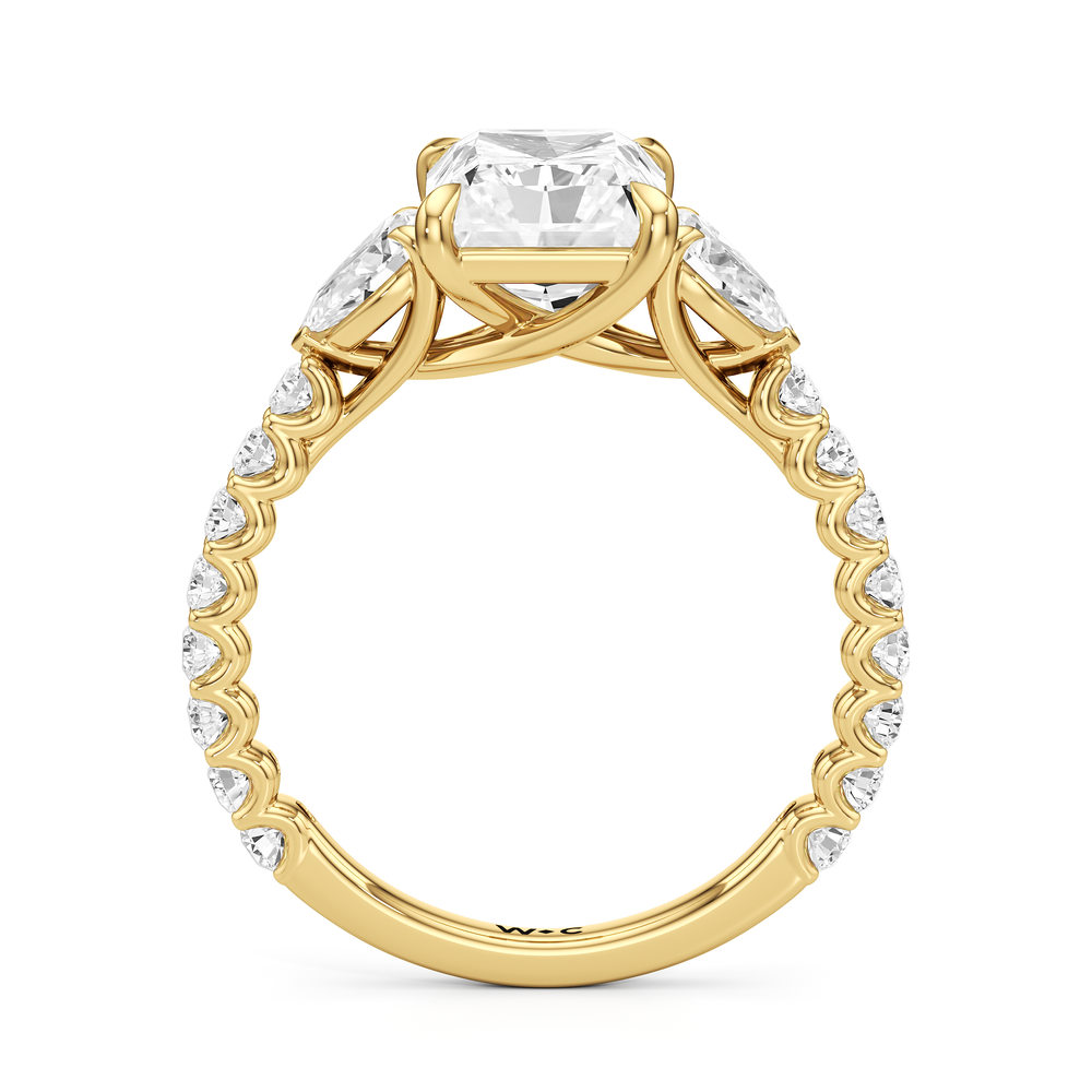 Arc Pear Engagement Ring with Radiant Cut Diamond in 14KT Yellow Gold view 4
