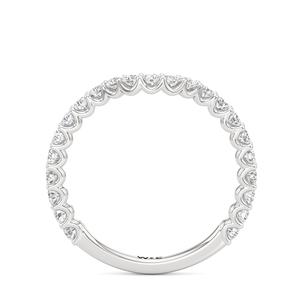 Arc Baguette Diamond Wedding Band with Platinum Cut Diamond in 14KT Platinum view 4
