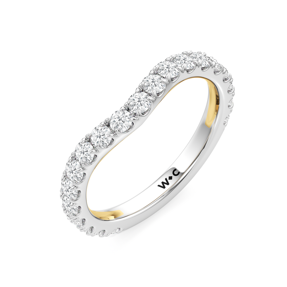 Elan Crossover Diamond Wedding Band with 18KT White & Yellow Gold Cut Diamond in 14KT White & Yellow Gold view 5
