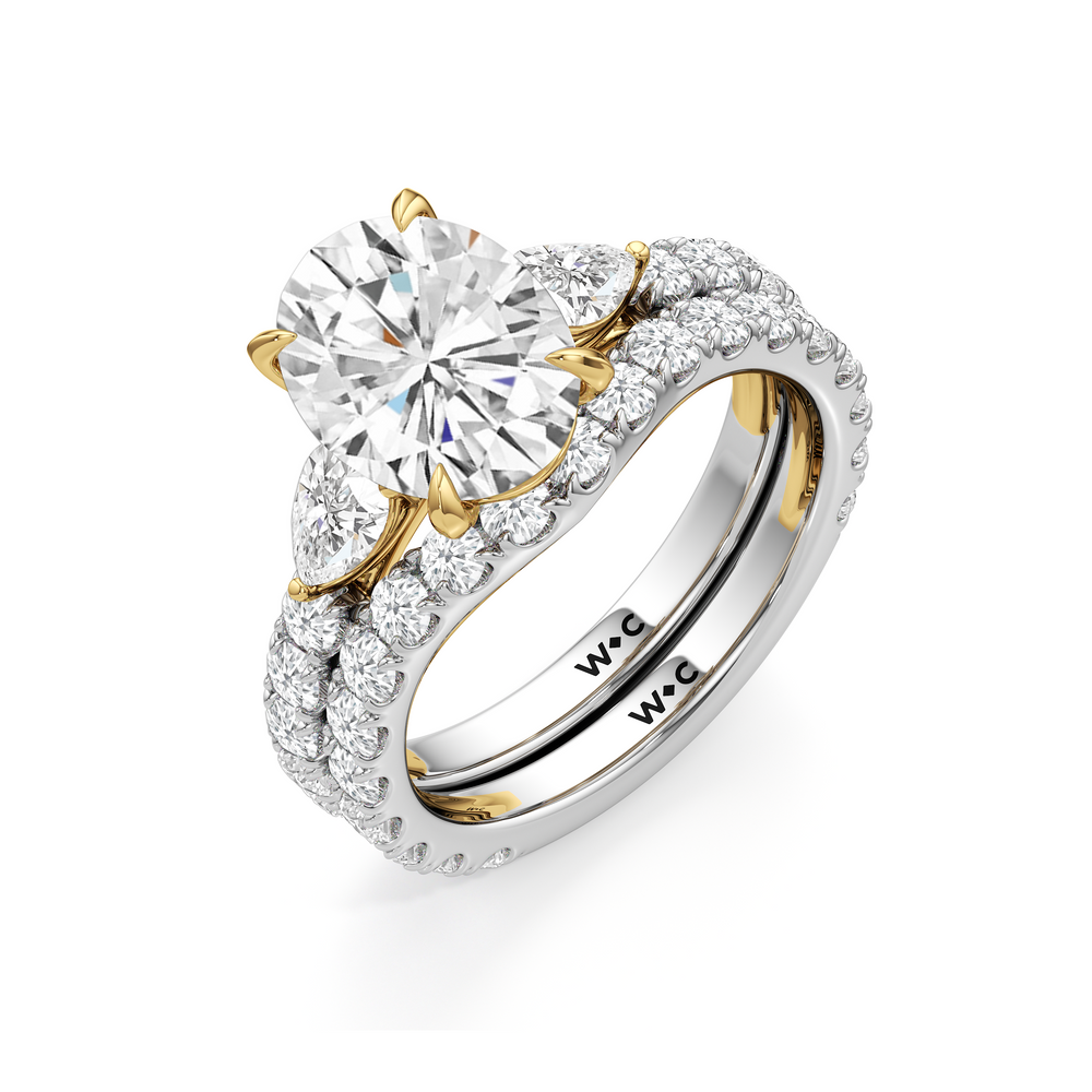 Elan Crossover Engagement Ring with Marquise Cut Diamond in 14KT White & Yellow Gold view 6
