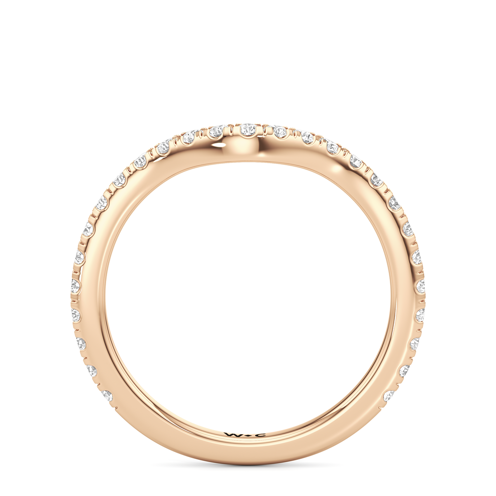 The Tulip Heart Diamond Wedding Band with 18KT Rose Gold Cut Diamond in 14KT Rose Gold view 5
