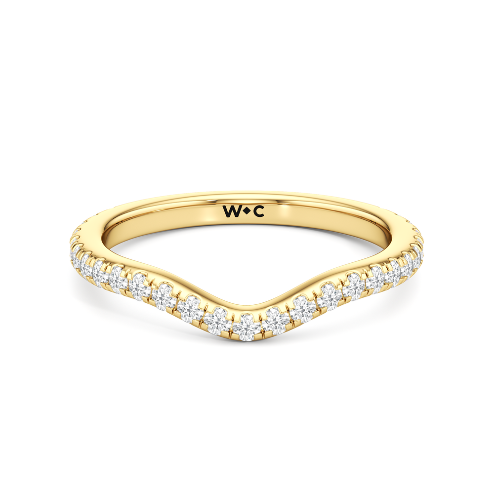 The Tulip Heart Diamond Wedding Band with 18KT Yellow Gold Cut Diamond in 14KT Yellow Gold view 1
