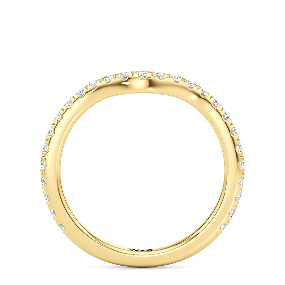 The Tulip Heart Diamond Wedding Band with 18KT Yellow Gold Cut Diamond in 14KT Yellow Gold view 5
