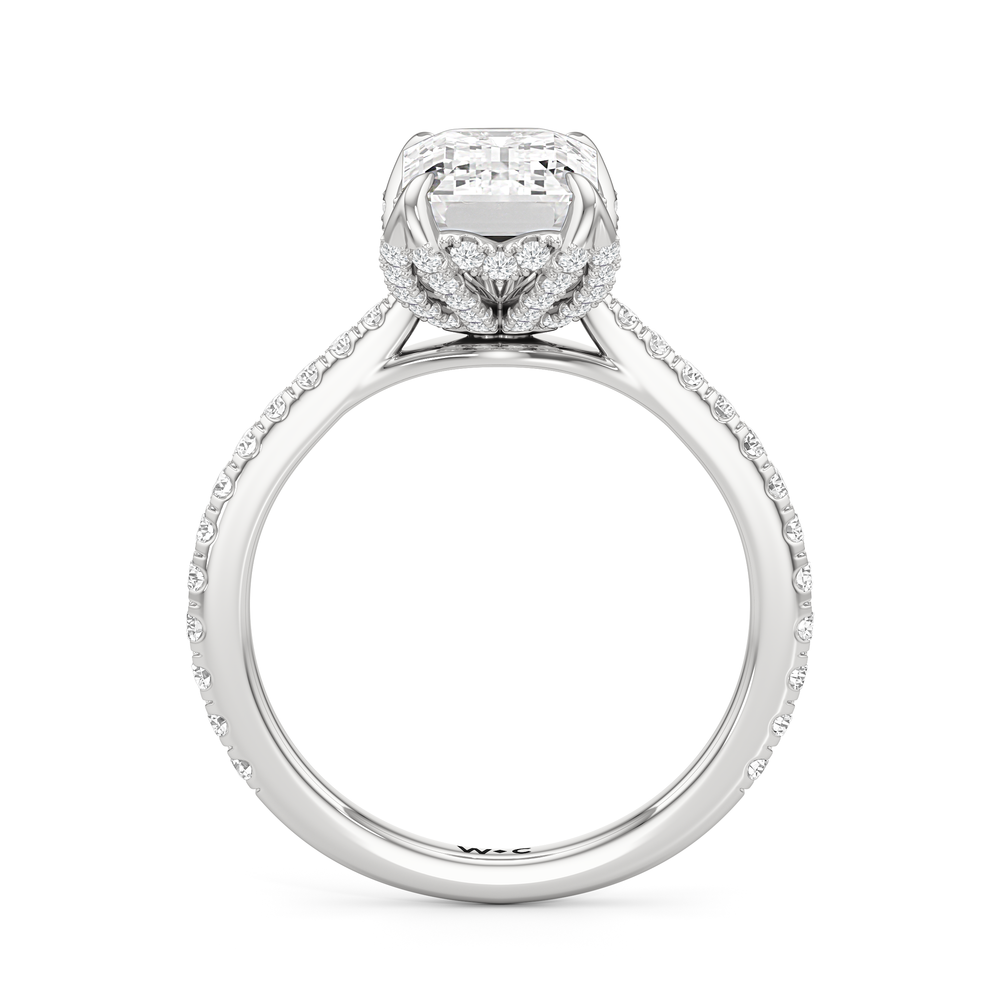 The Tulip Heart Ring with Emerald Cut Diamond in 14KT Platinum view 4
