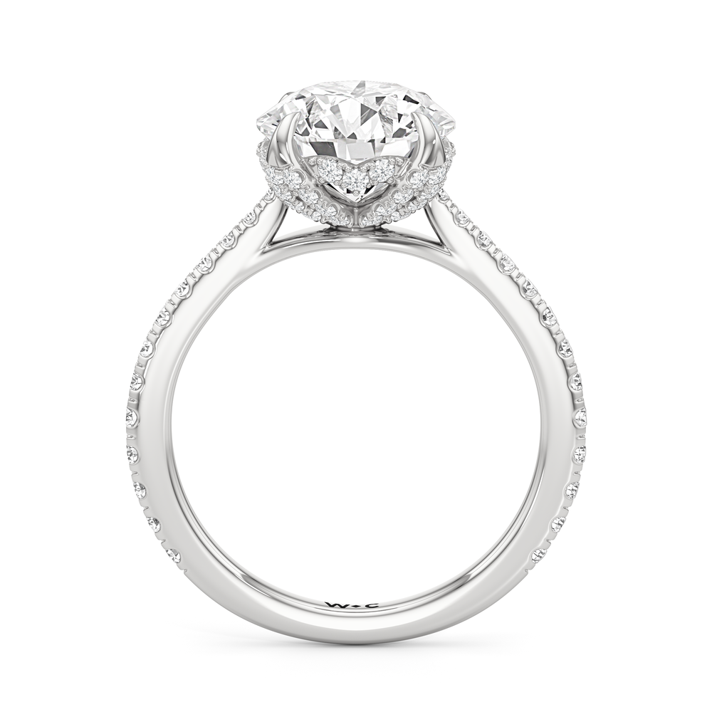 The Tulip Heart Ring with Round Cut Diamond in 14KT Platinum view 4
