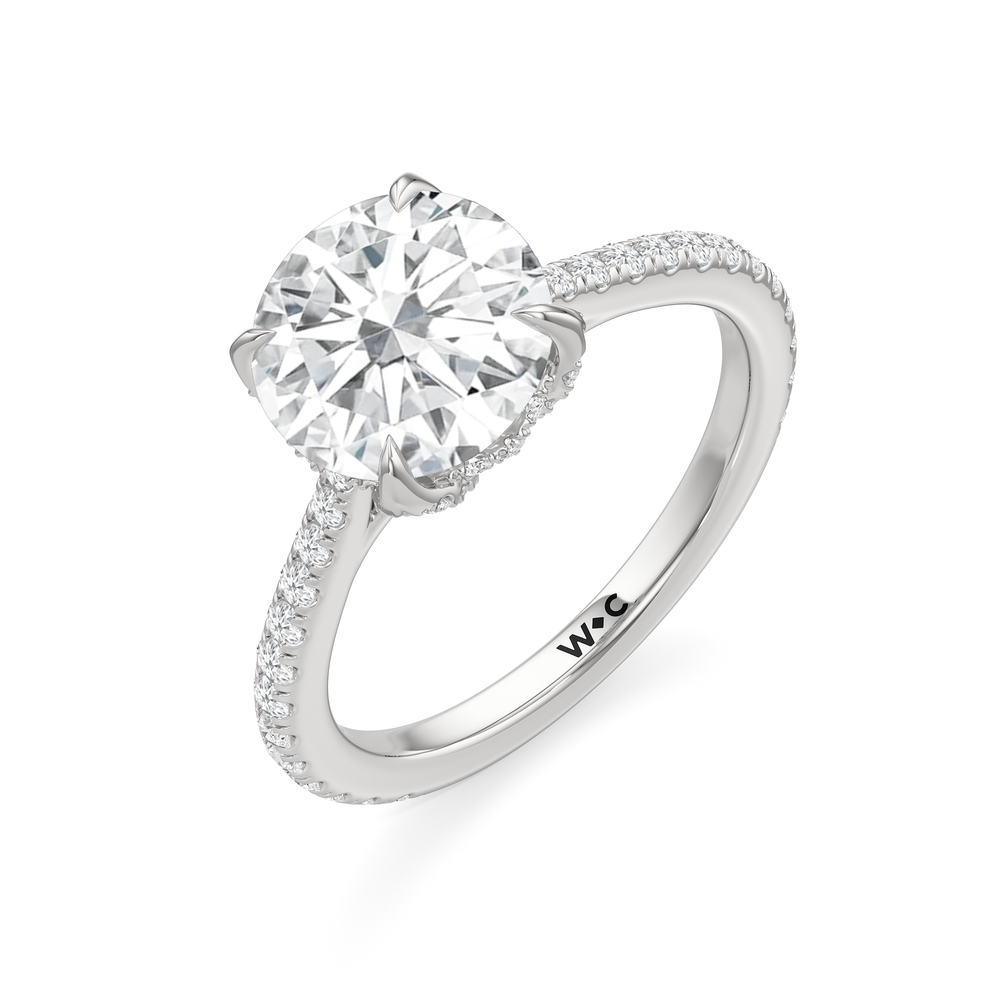 The Tulip Heart Ring with Round Cut Diamond in 14KT Platinum view 5
