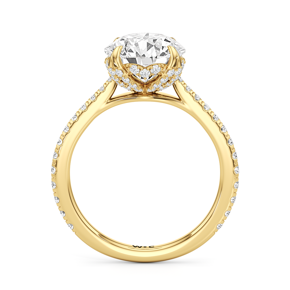 The Tulip Heart Ring with Round Cut Diamond in 14KT Yellow Gold view 4
