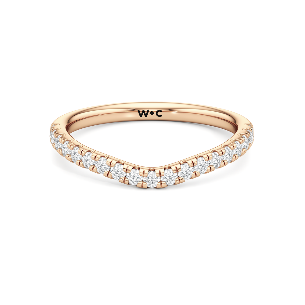 Trellis Oval Side Stone Diamond Wedding Band with 14KT Rose Gold Cut Diamond in 14KT Rose Gold view 1
