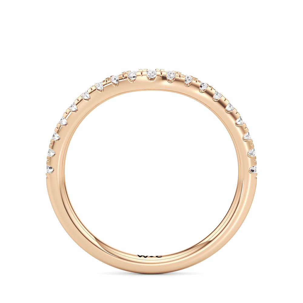 Trellis Oval Side Stone Diamond Wedding Band with 14KT Rose Gold Cut Diamond in 14KT Rose Gold view 4
