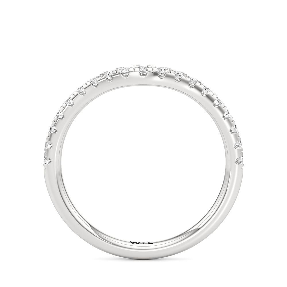 Trellis Oval Side Stone Diamond Wedding Band with 14KT White Gold Cut Diamond in 14KT White Gold view 4
