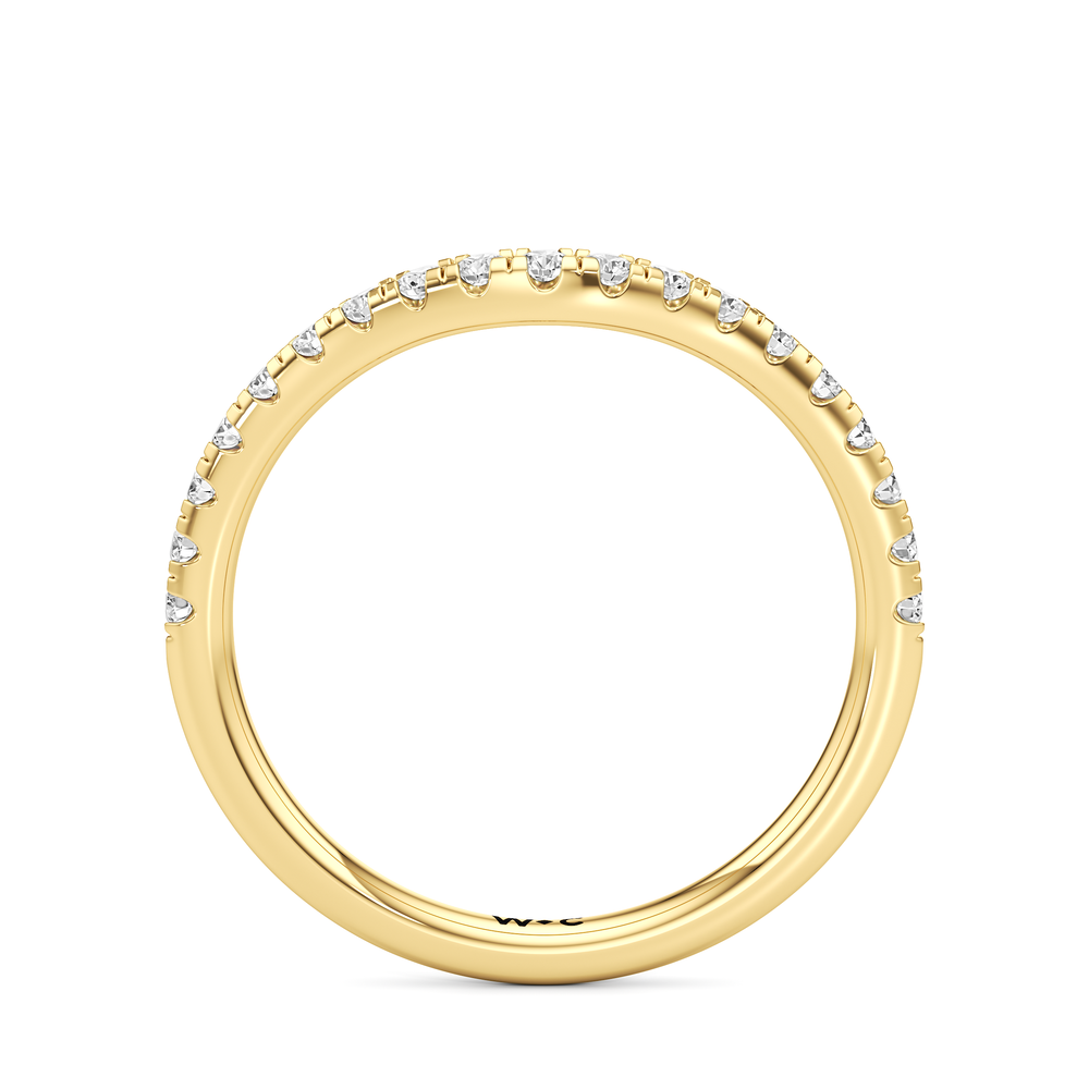 Trellis Oval Side Stone Diamond Wedding Band with 14KT Yellow Gold Cut Diamond in 14KT Yellow Gold view 4
