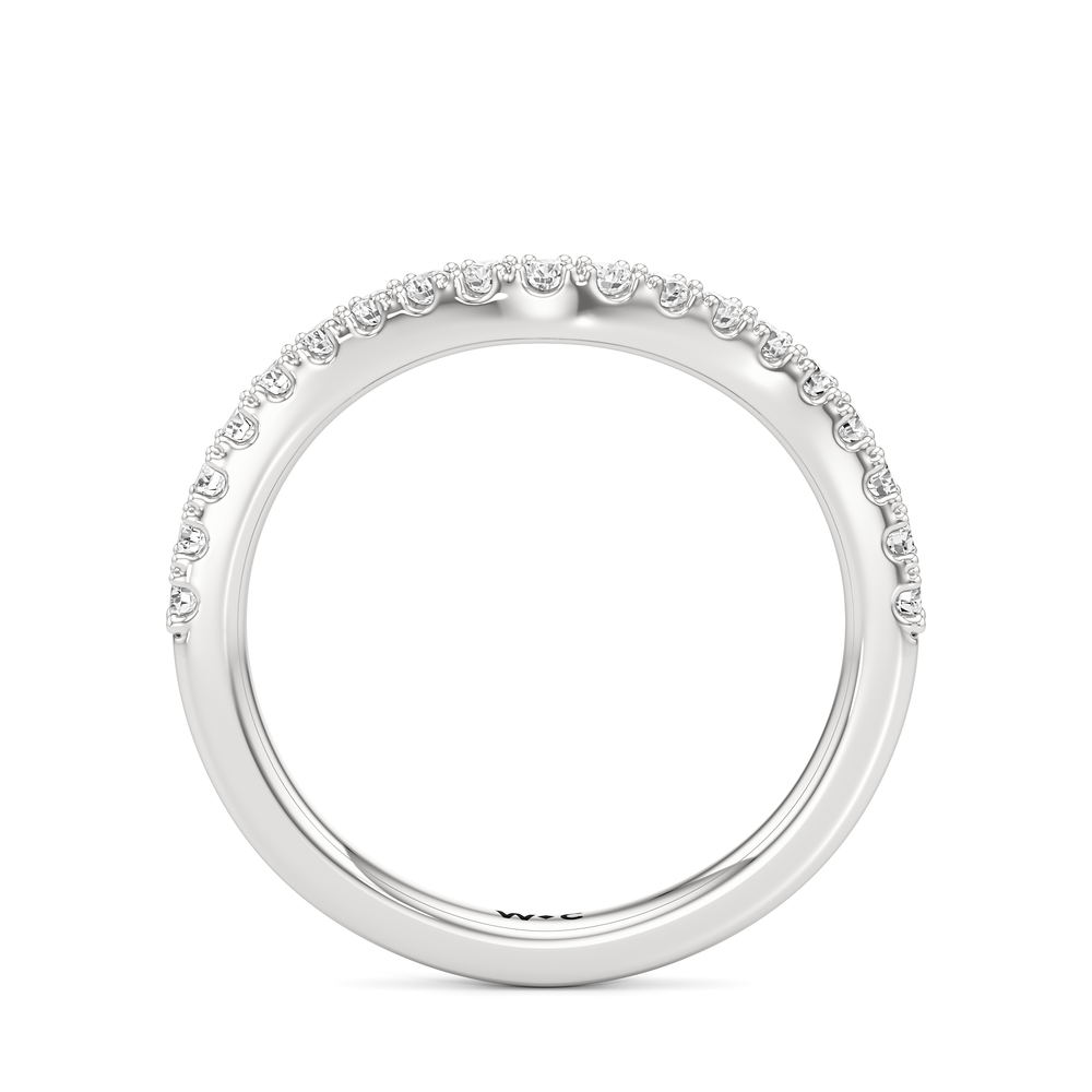 Trellis Pear Side Stone Diamond Wedding Band with 14KT White Gold Cut Diamond in 14KT White Gold view 4
