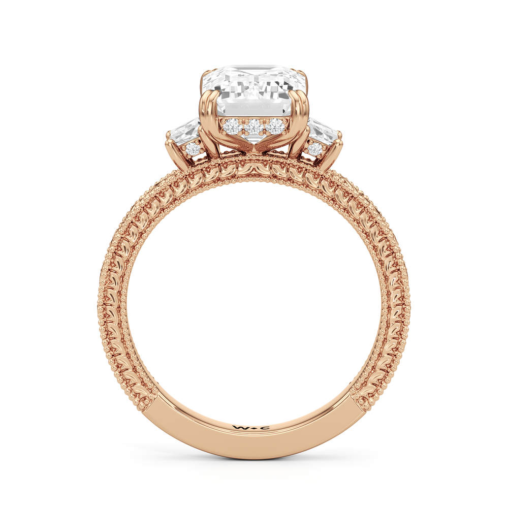 1503998-Engagement Ring with Emerald Cut Diamond in 14KT Rose Gold view 4
