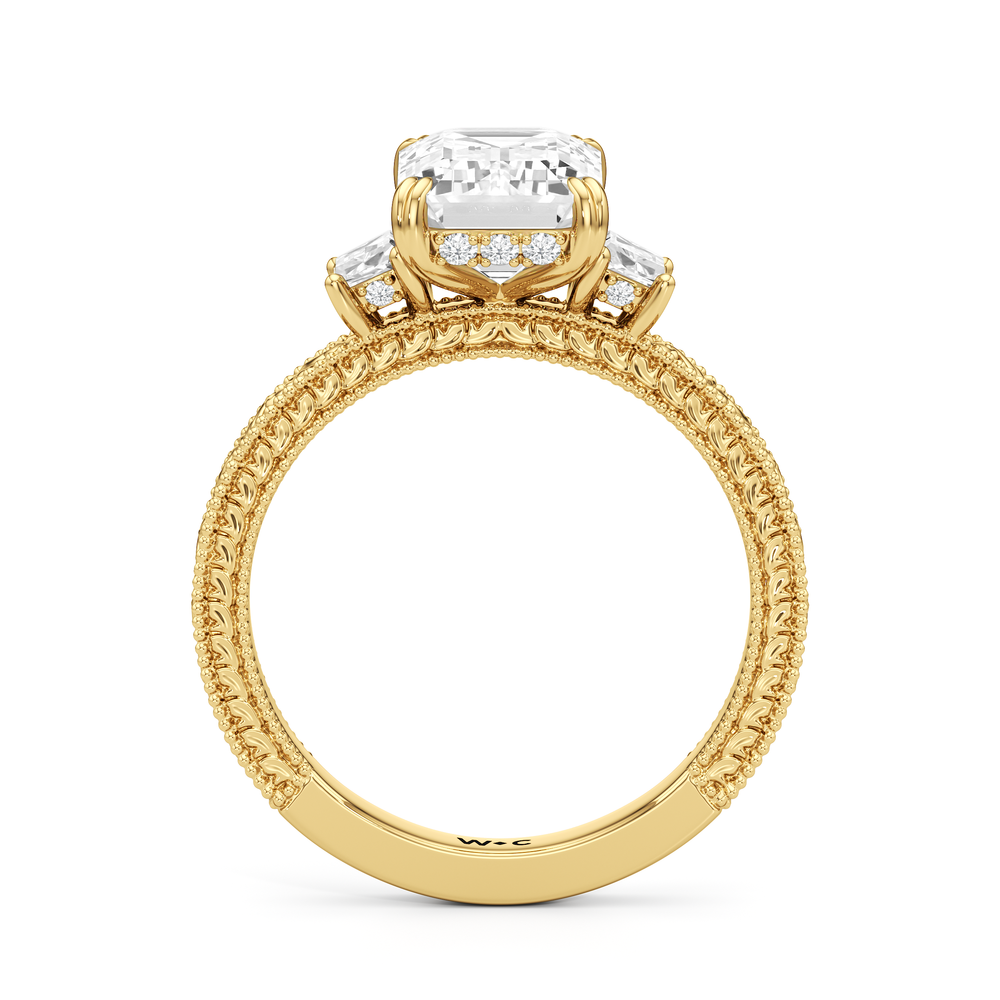1503998-Engagement Ring with Emerald Cut Diamond in 14KT Yellow Gold view 4

