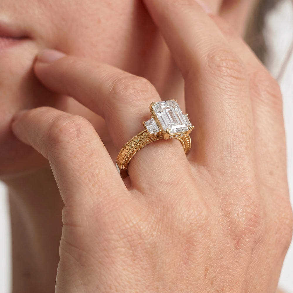 1503998-Engagement Ring with Radiant Cut Diamond in 14KT Rose Gold view 2
