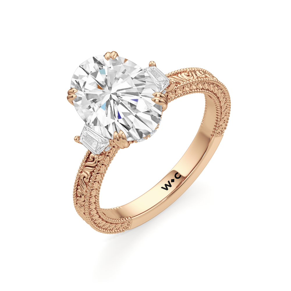 1503998-Engagement Ring with Oval Cut Diamond in 14KT Rose Gold view 5
