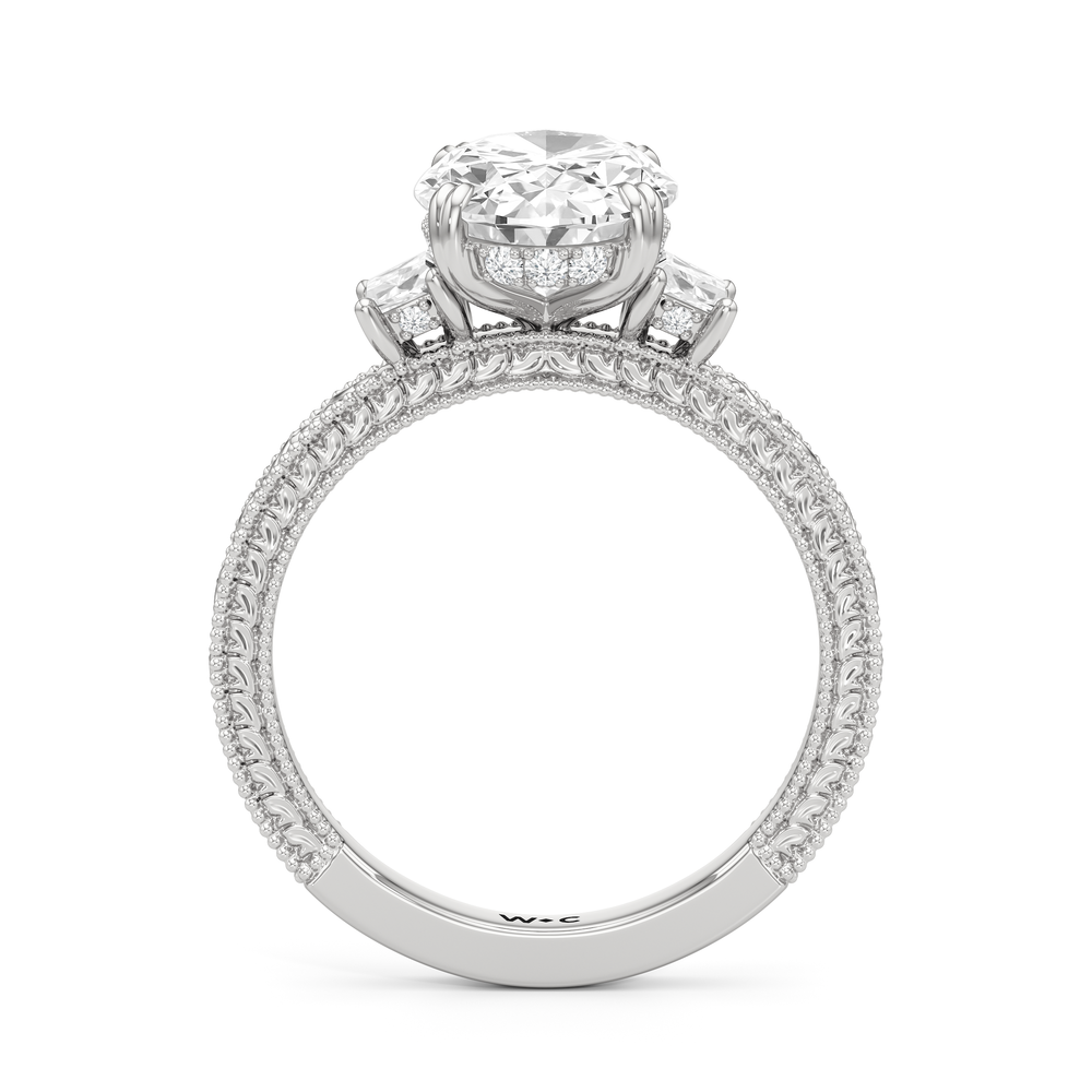 1503998-Engagement Ring with Oval Cut Diamond in 14KT White Gold view 4
