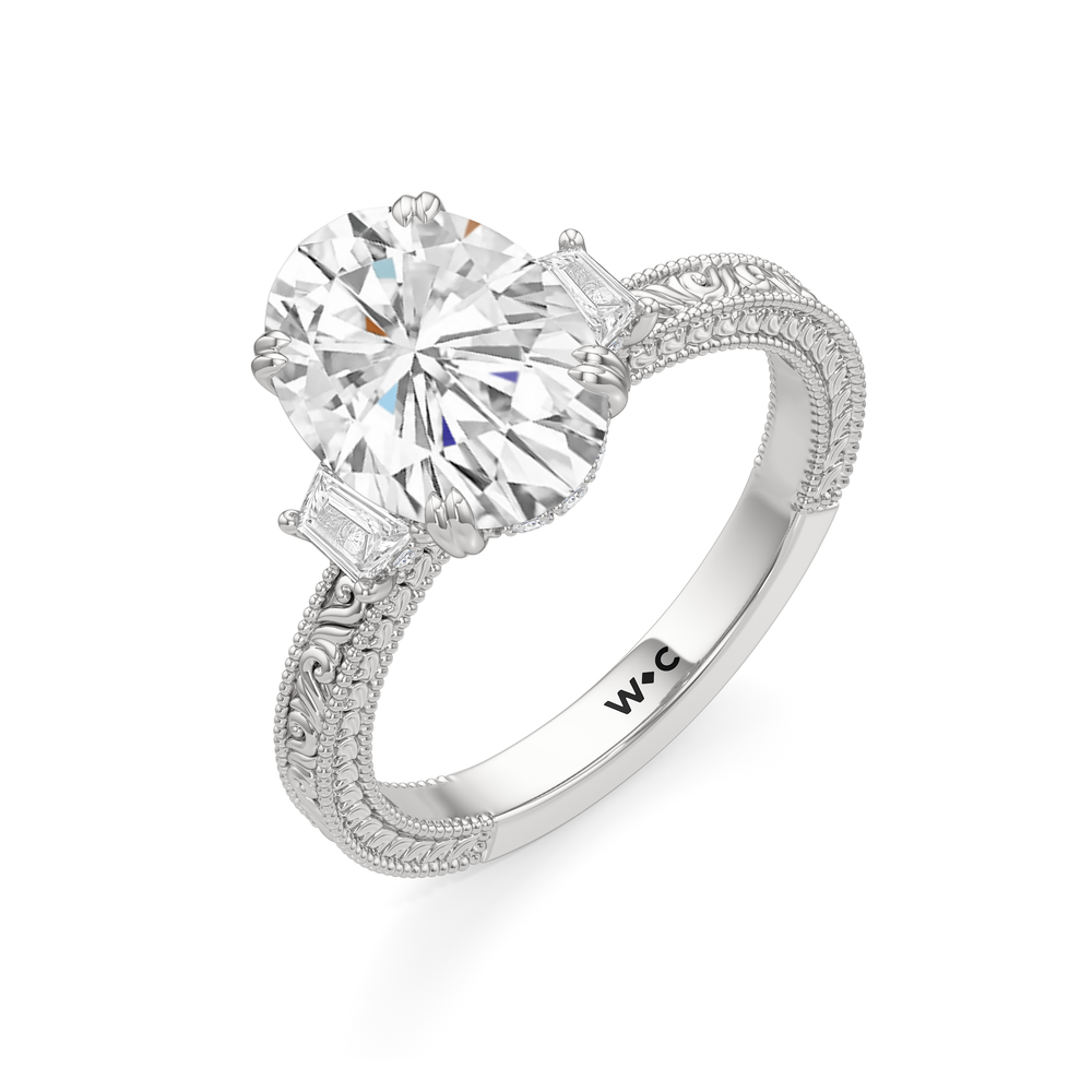 1503998-Engagement Ring with Oval Cut Diamond in 14KT White Gold view 5
