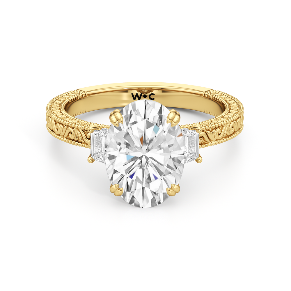 1503998-Engagement Ring with Oval Cut Diamond in 14KT Yellow Gold view 1
